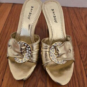 Gold Wedge Heels